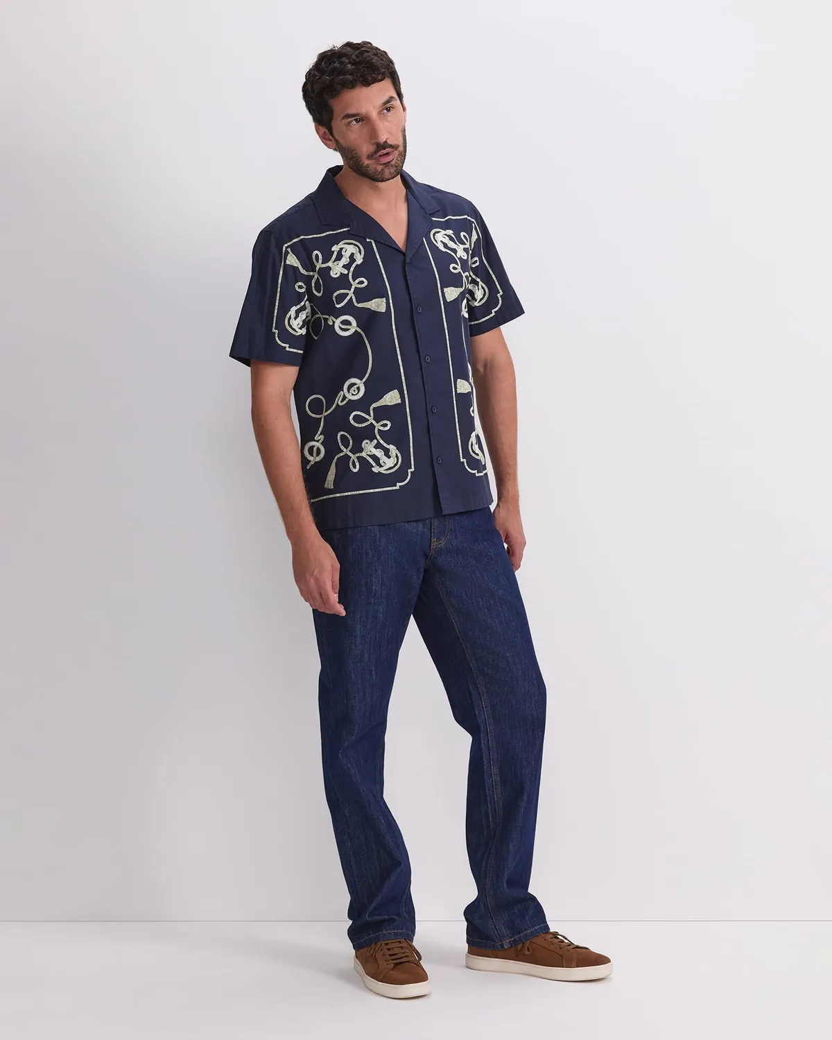 Sportscraft Sardinia Resort camicia uomo cotone fantasia nautica