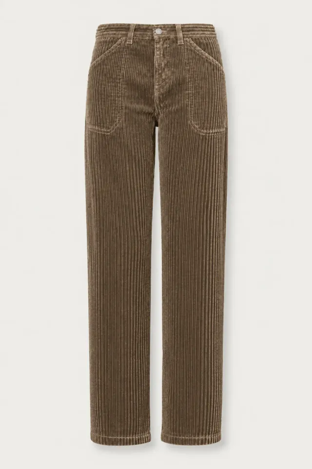 Massimo Alba SQUALO pantalone taupe velluto gamba larga