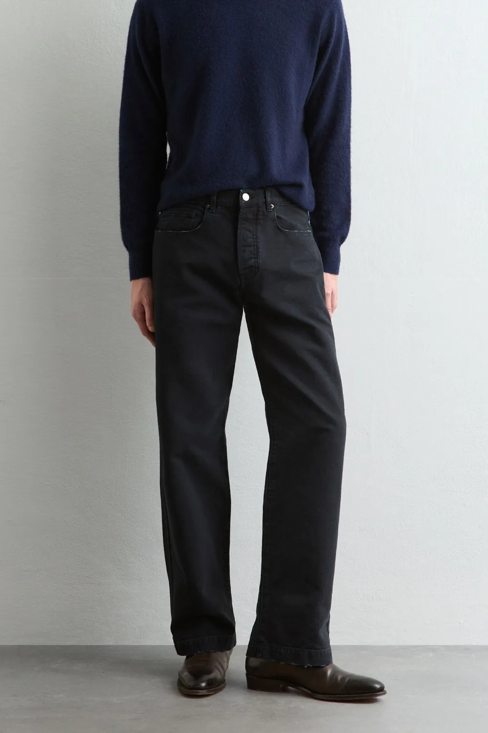 Massimo Alba Oceano pantaloni uomo blu canvas cotone