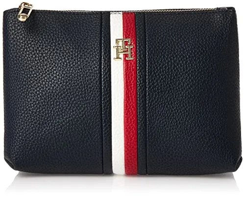 Tommy Hilfiger TH Emblem Beauty Case Space Blue Pelle Sintetica