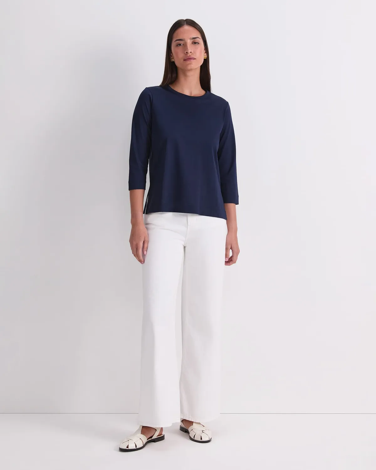 Sportscraft Mercerised Cotton Three Quarter Sleeve Tee maglietta cotone