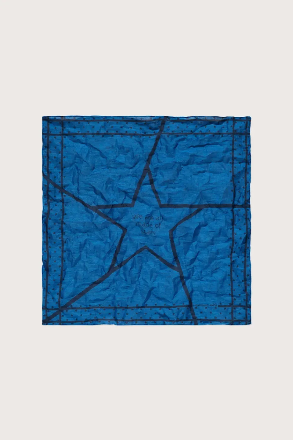 Massimo Alba Cinquantino fazzoletto cotone lino lapis blue