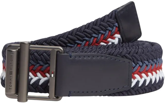 Tommy Hilfiger Roller Buckle Webbing cintura uomo beige 90