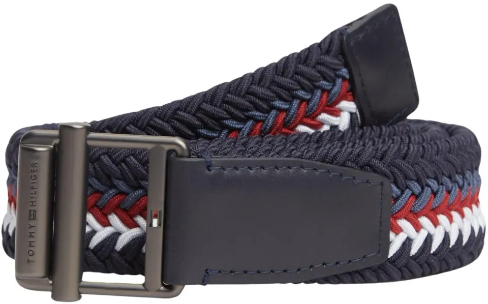 Tommy Hilfiger Roller Buckle Webbing cintura uomo beige 90