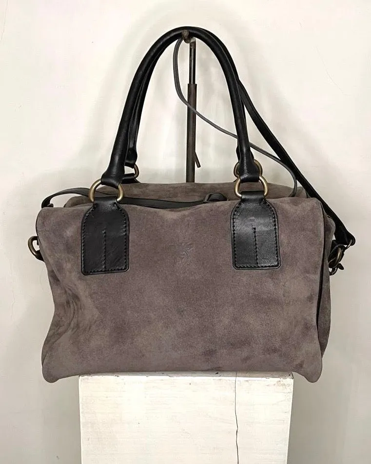 LOL Roma bauletto Lucca borsa tortora suede pelle