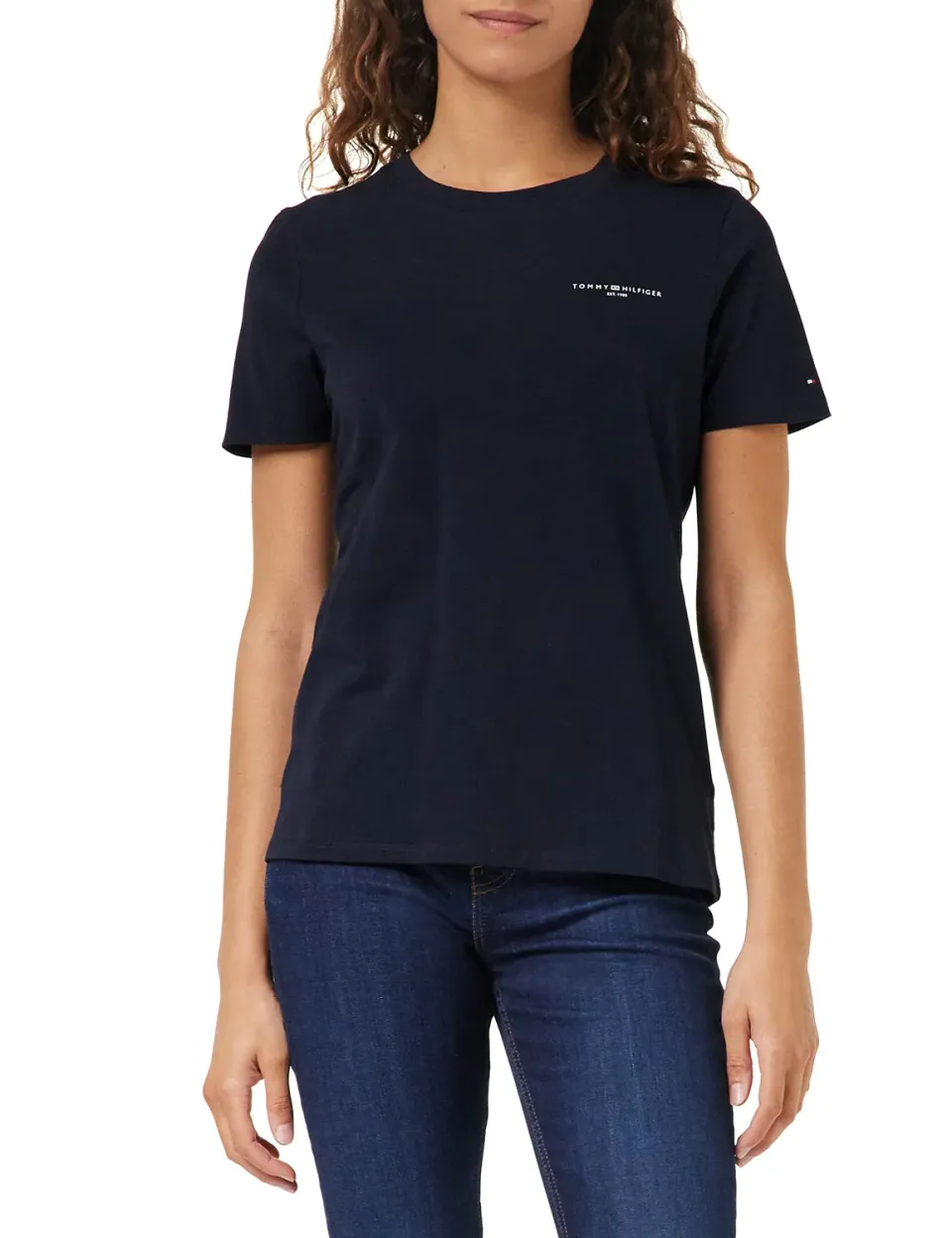 Tommy Hilfiger 1985 T-shirt Donna Scollo Rotondo Maniche Corte