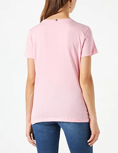 Tommy Hilfiger New Crew Neck Tee Slim t-shirt donna rosa 3XL