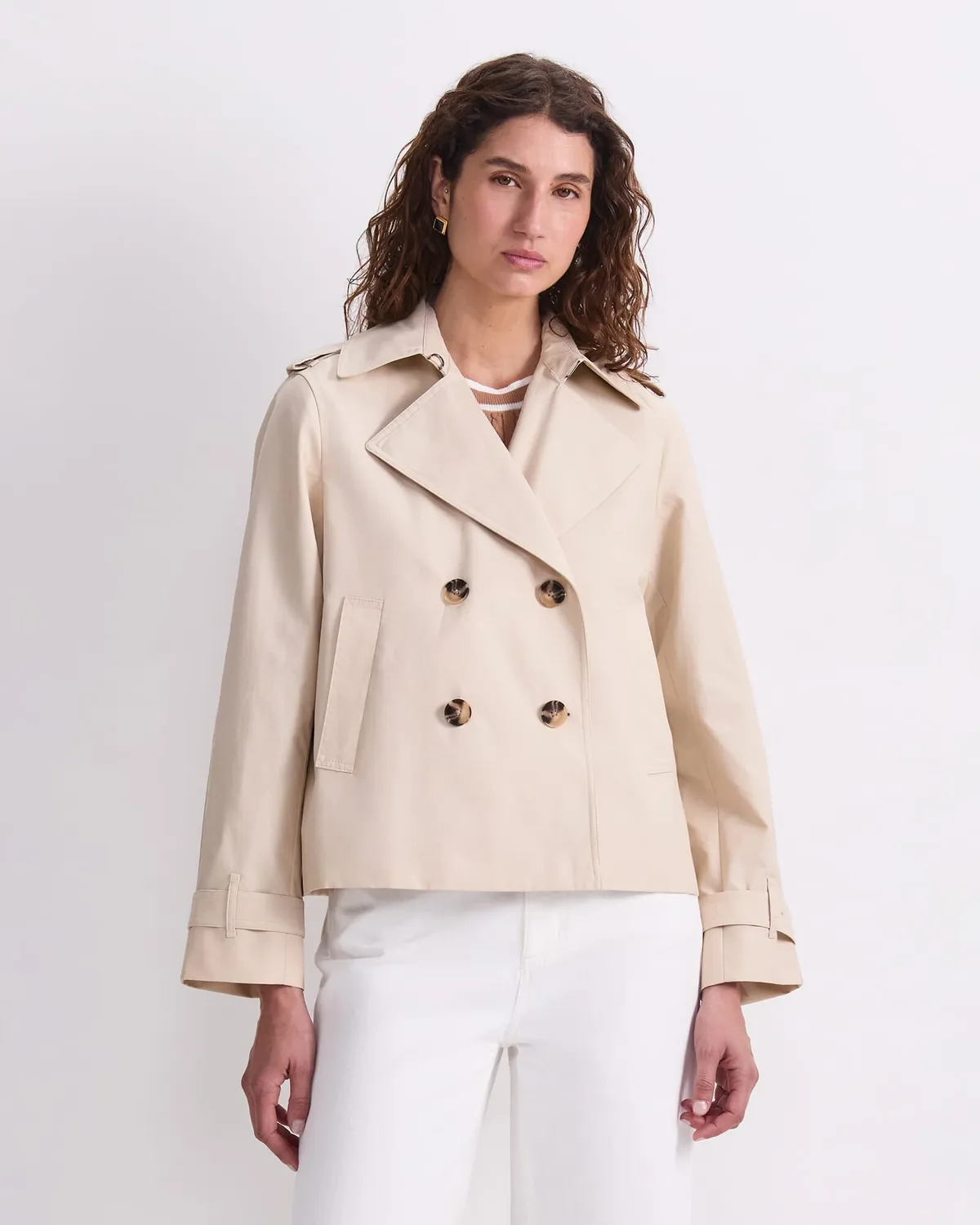 Sportscraft Audrey trench corto lino doppiopetto
