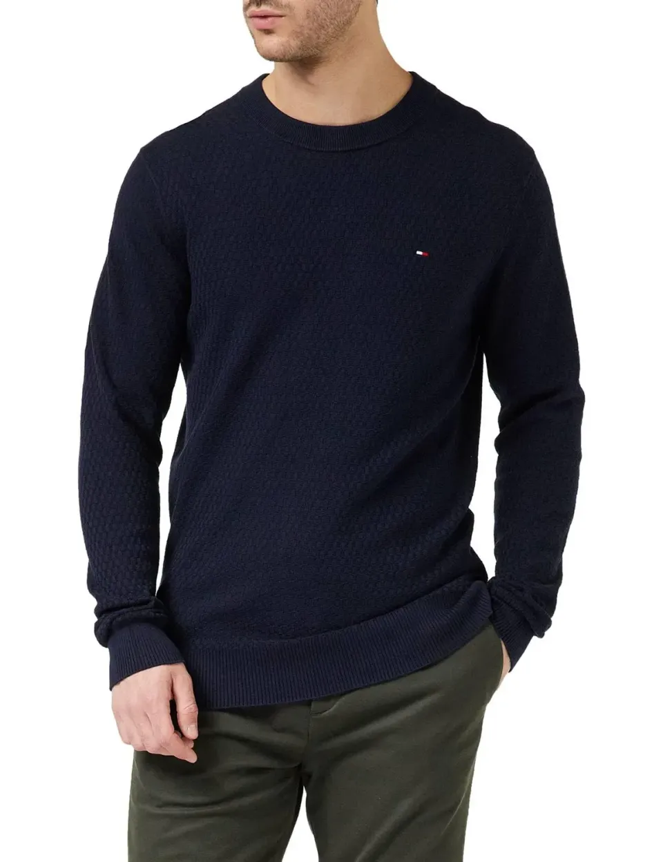 Tommy Cross Structure Crew Neck MW0MW29035 maglione uomo girocollo