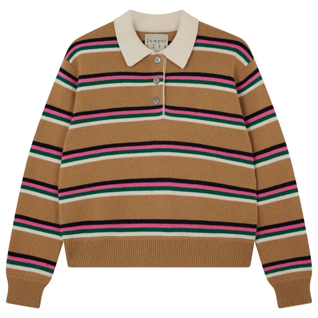 Jumper 1234 Stripe Rugby maglione lana cashmere cammello