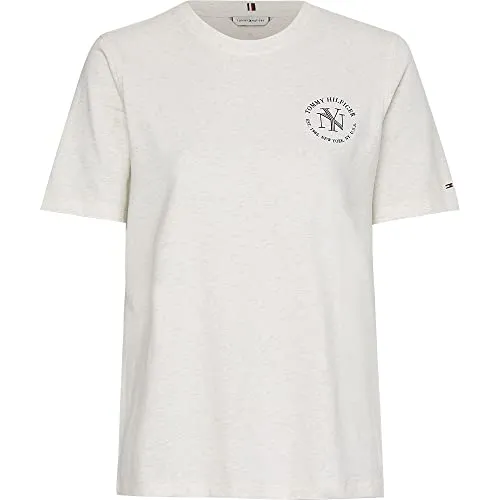 Tommy Hilfiger Reg NYC Roundall Top Donna Manica Corta Girocollo