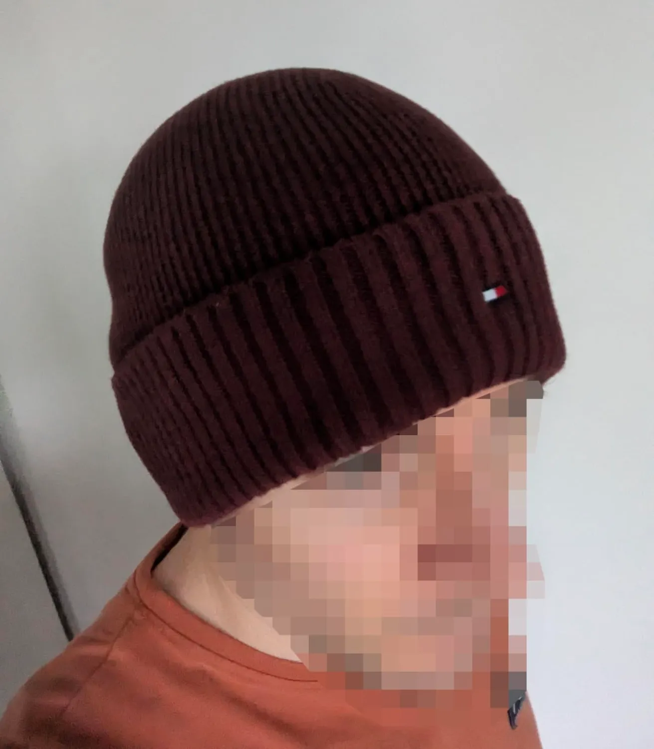 Tommy Hilfiger TH Flag cuffia uomo gialla cotone pima