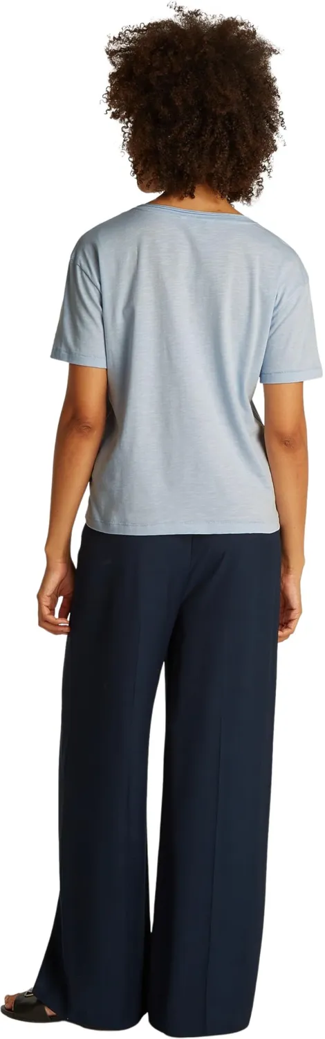 Tommy Hilfiger Maglietta Donna L Blu Navy Maniche Corte