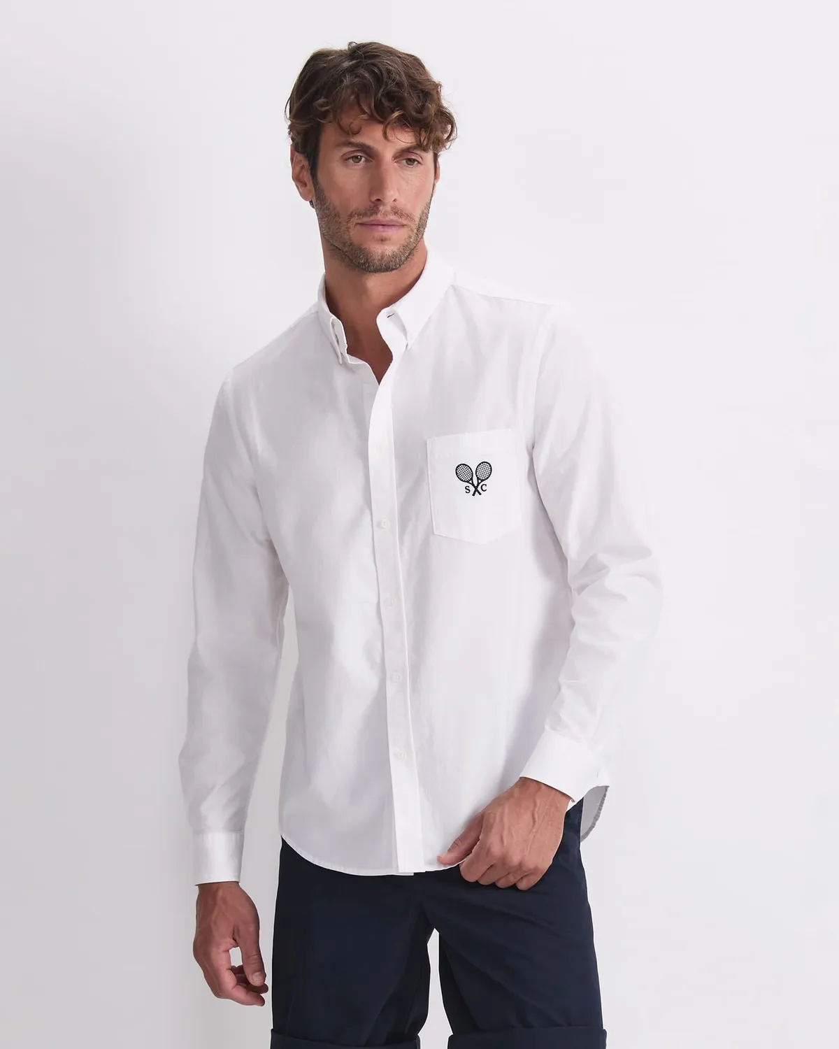Sportscraft Club camicia uomo oxford cotone manica lunga