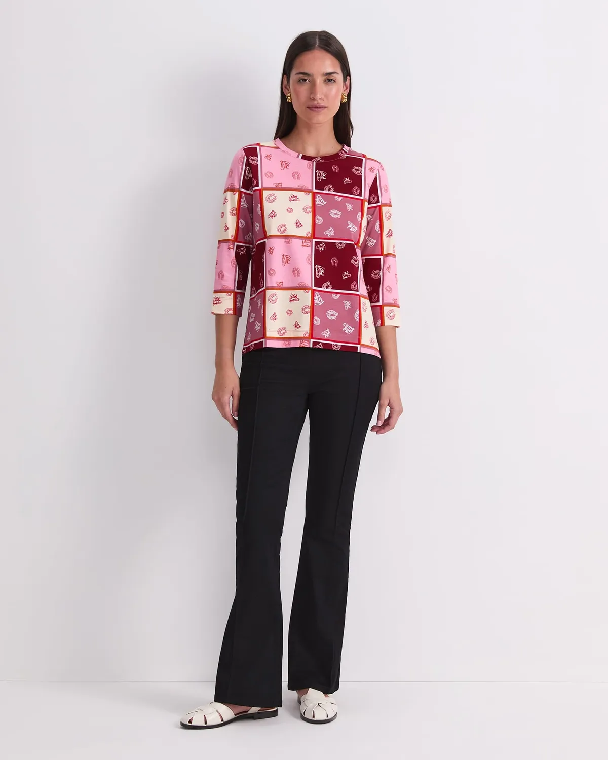 Sportscraft Horse Print Mercerised t-shirt cotone
