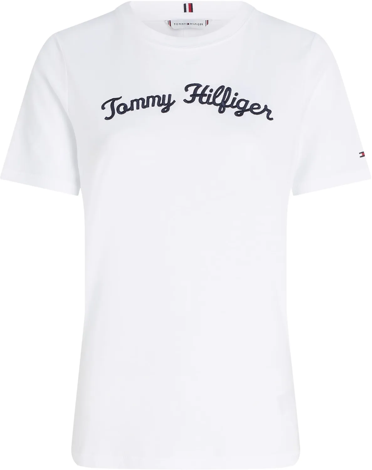Tommy Hilfiger Script t-shirt donna bianca scollo rotondo