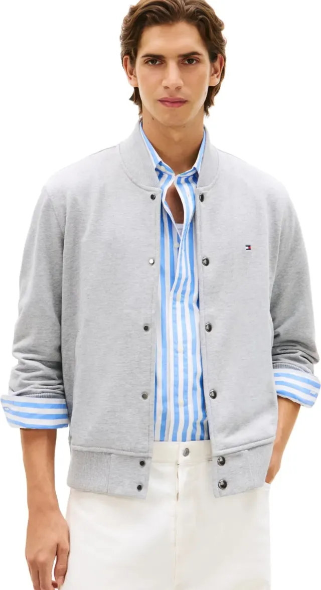 Tommy Hilfiger Essential Terry Bomber MW0MW42470 felpa verde felpata