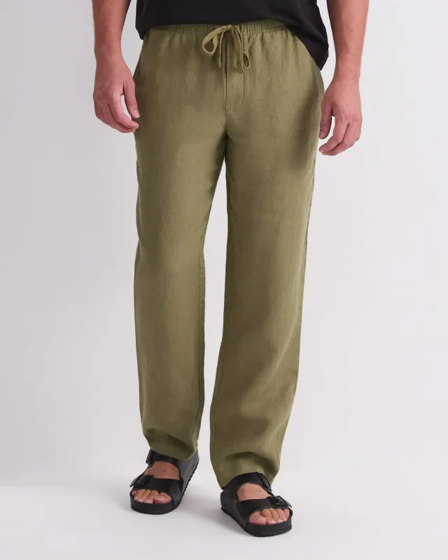 Sportscraft Caffery pantaloni in lino gamba dritta