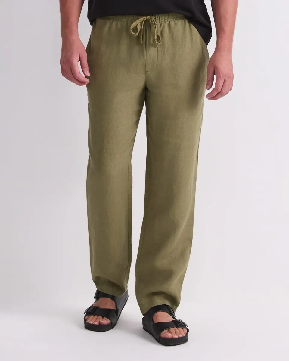 Sportscraft Caffery pantaloni in lino gamba dritta
