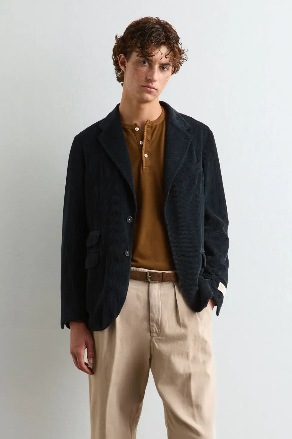 Massimo Alba Catch2 giacca uomo blu velluto cotone