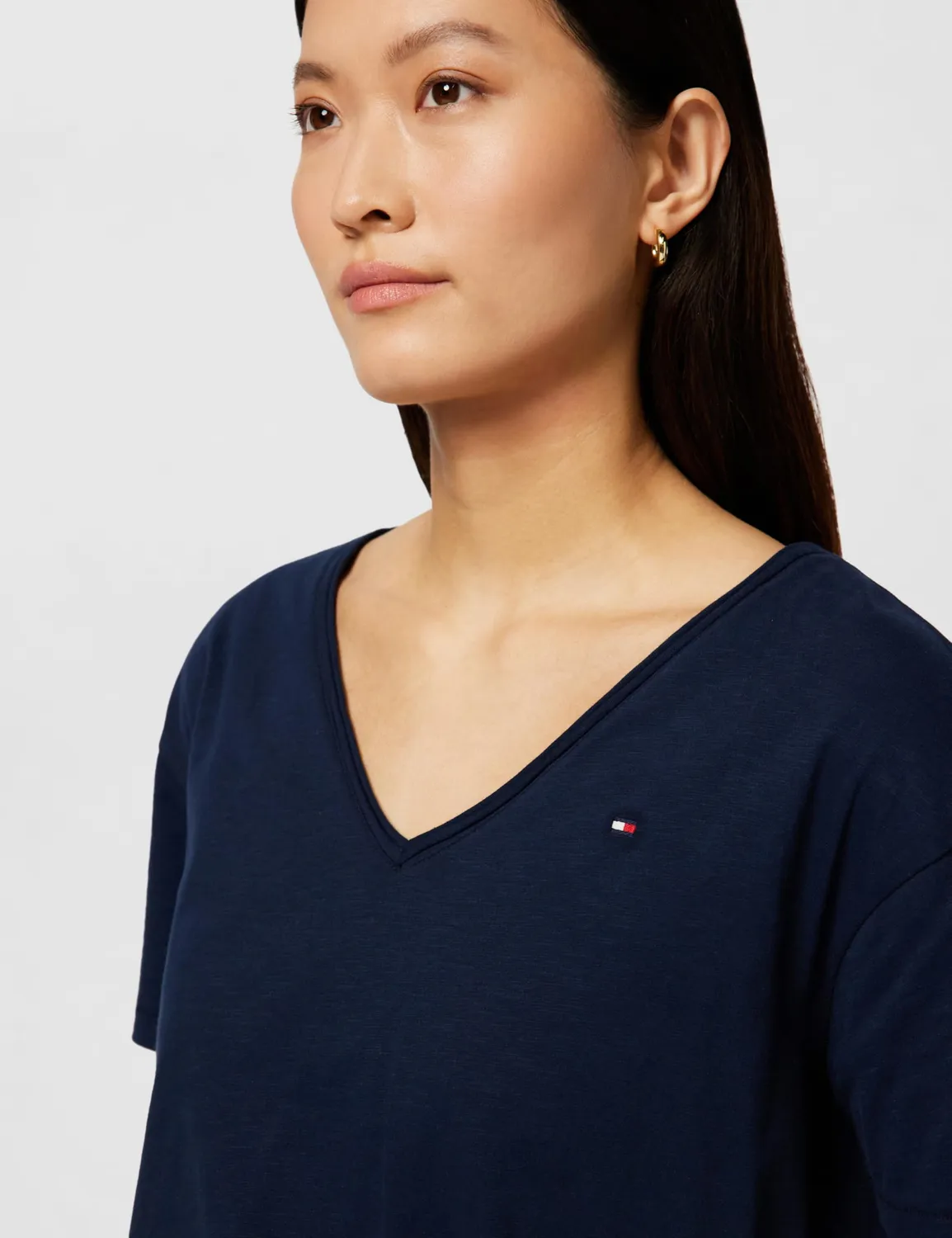 Tommy Hilfiger Maglietta Donna L Blu Navy Maniche Corte