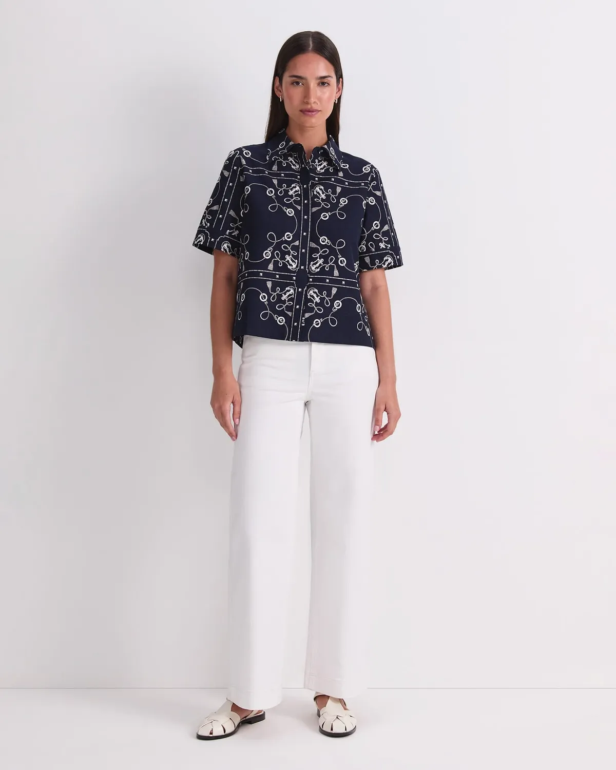 Sportscraft Sardinia Print camicia donna stampa marina