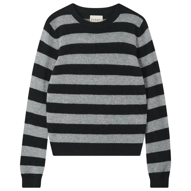 Jumper 1234 Stripe Crew maglione cashmere nero grigio