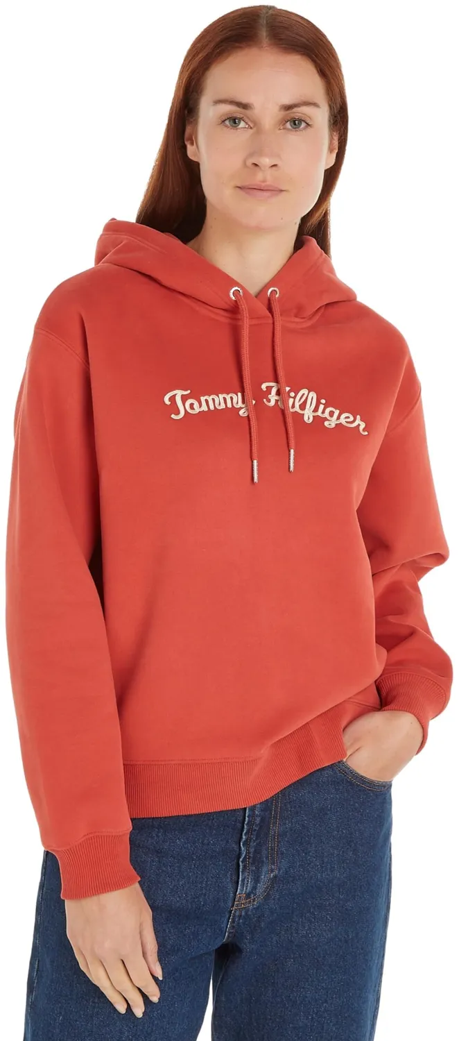 Tommy Hilfiger felpa donna con cappuccio regular fit rosa