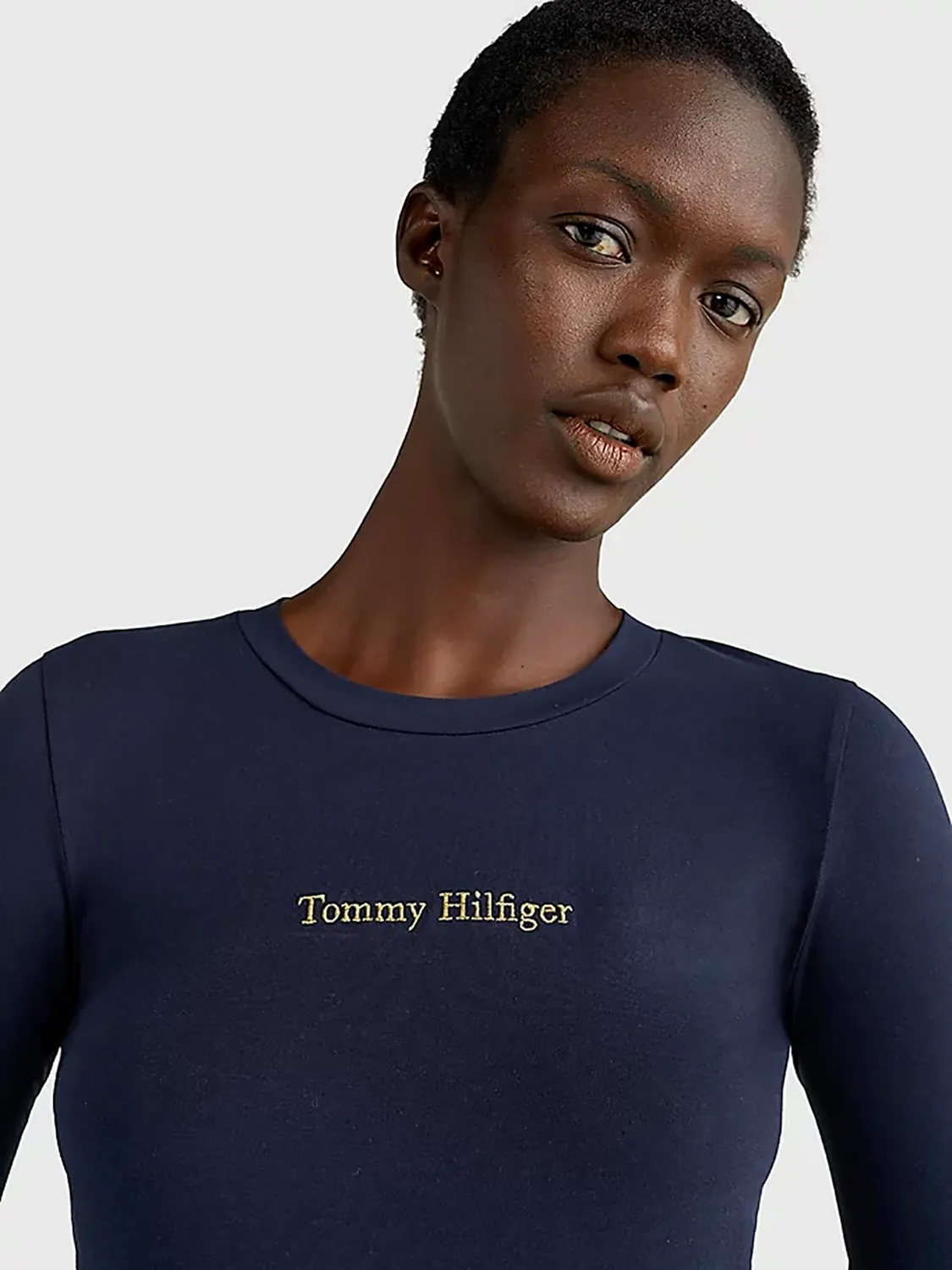 Tommy Hilfiger NY Metallic Basic t-shirt donna manica lunga slim