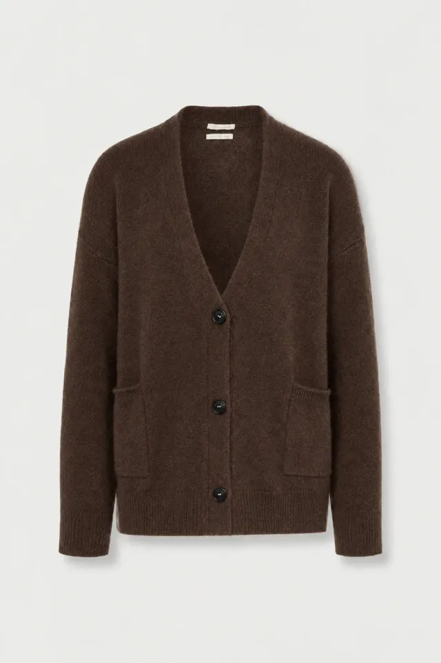Massimo Alba Blanca cardigan brown cashmere alpaca boxy