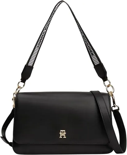 Tommy Hilfiger Borsa a Spalla Nera Tracolla Regolabile
