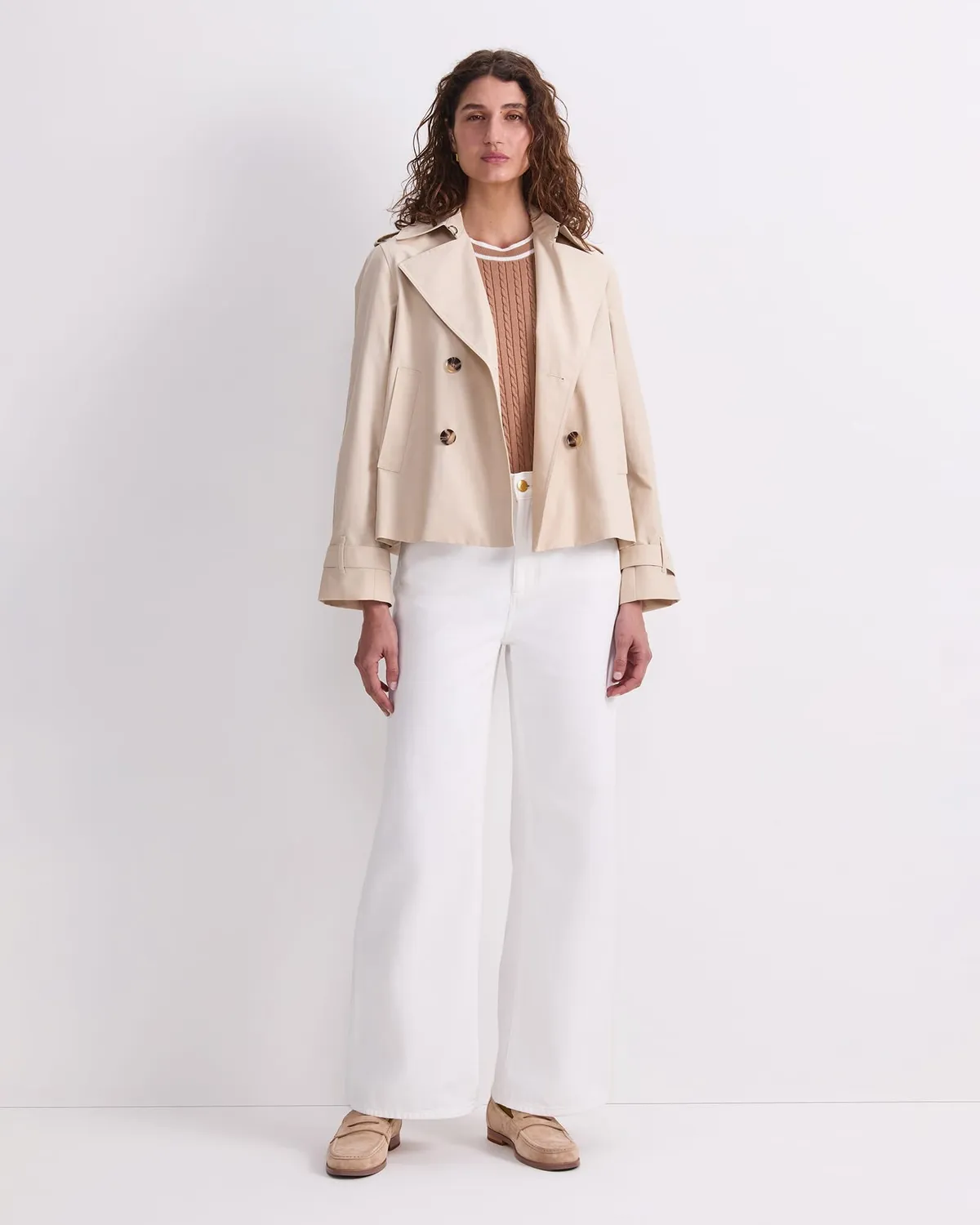 Sportscraft Audrey trench corto lino doppiopetto