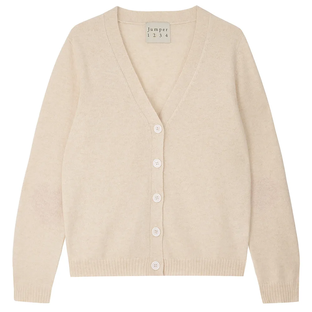 Jumper 1234 Heart Patch cardigan cashmere oatmeal rosa