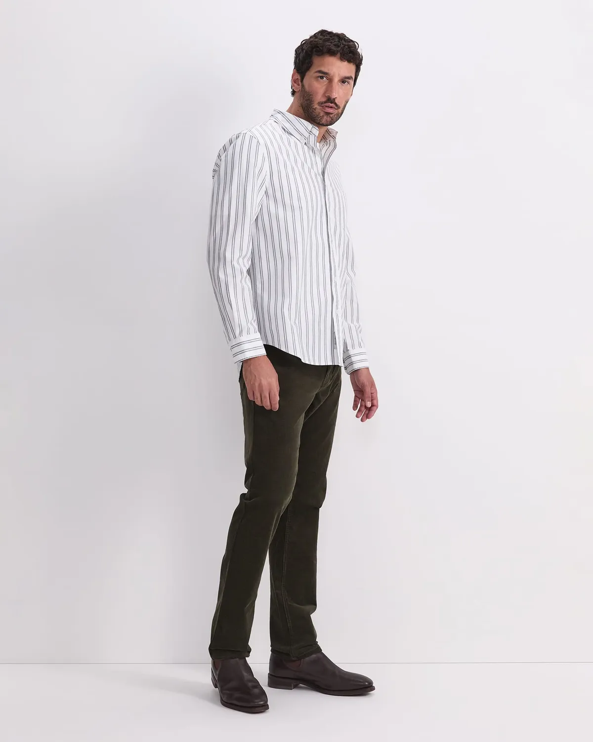 Sportscraft Oxford camicia riga manica lunga cotone