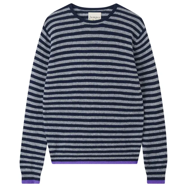 Jumper 1234 Little Stripe maglione cashmere navy grigio