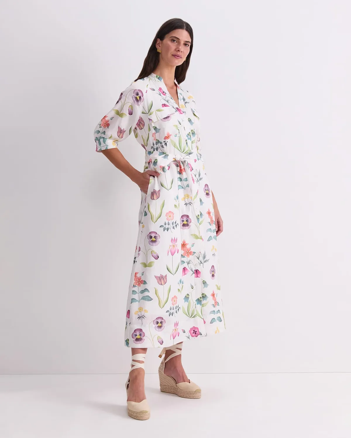 Sportscraft Floral Majesty Liberty abito midi lino