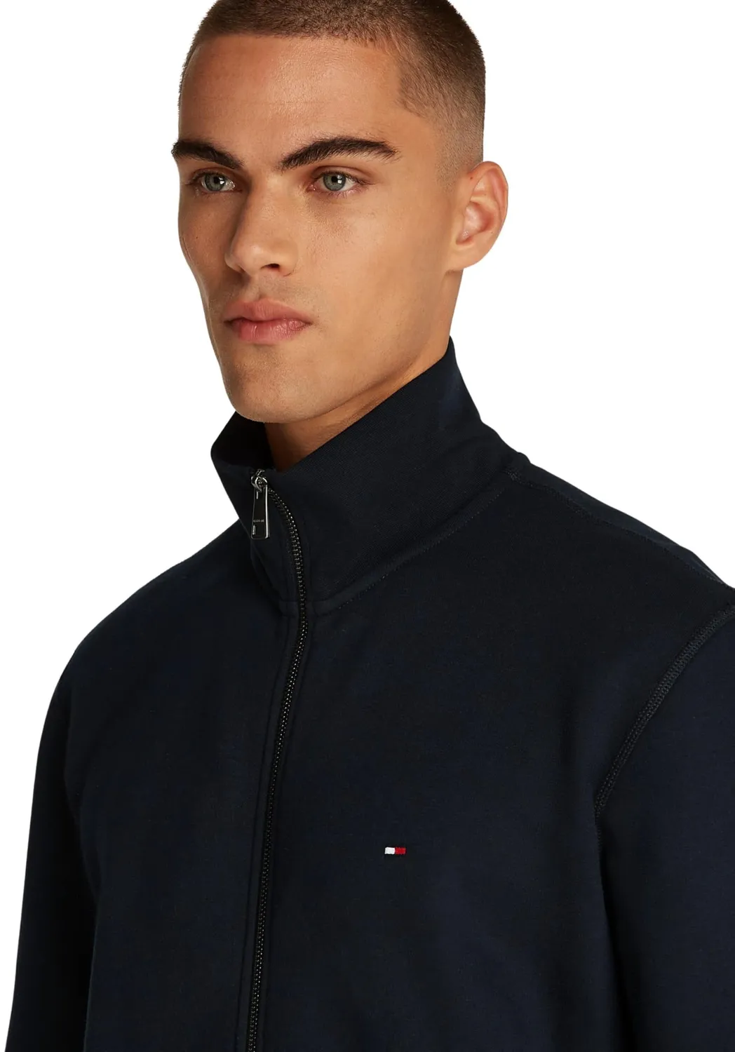 Tommy Hilfiger Essential Fleece felpa uomo zip collo alto