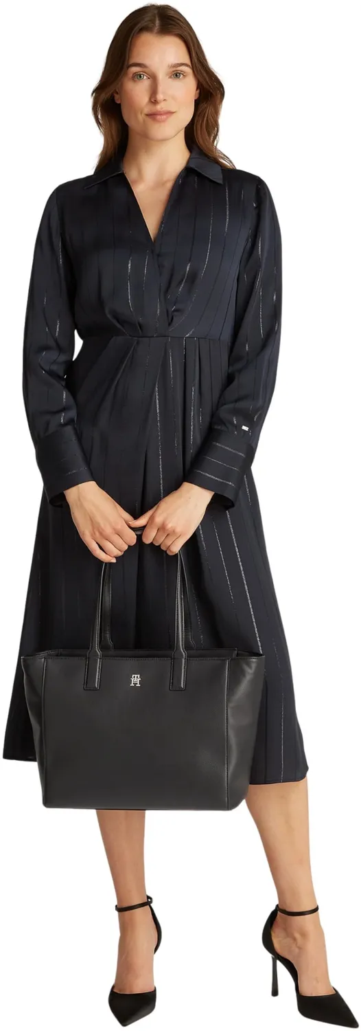 Tommy Hilfiger Soft Logo Tote Bag Nera con Zip