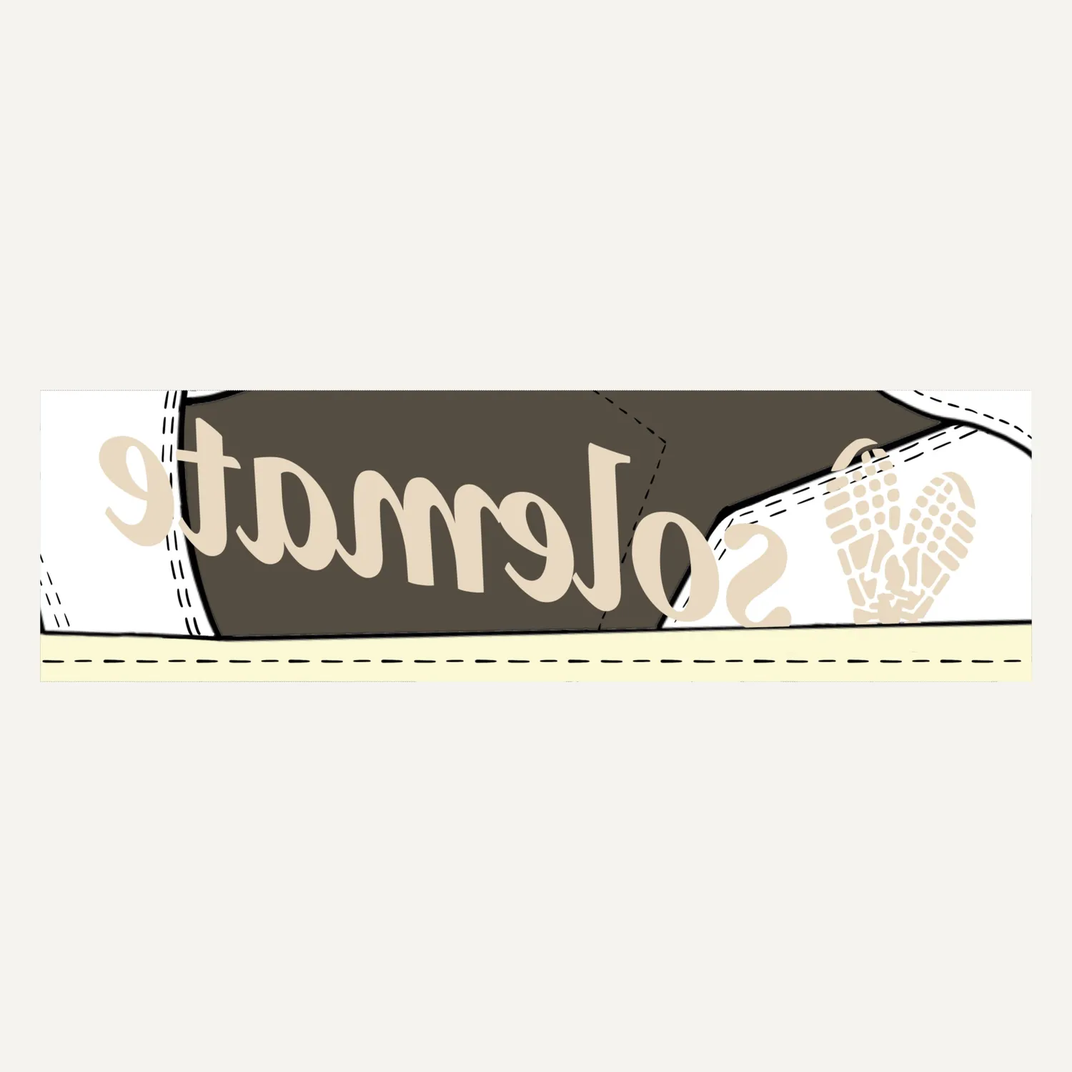 Solemate Reverse Mocha Box Logo t-shirt panna cotone organico
