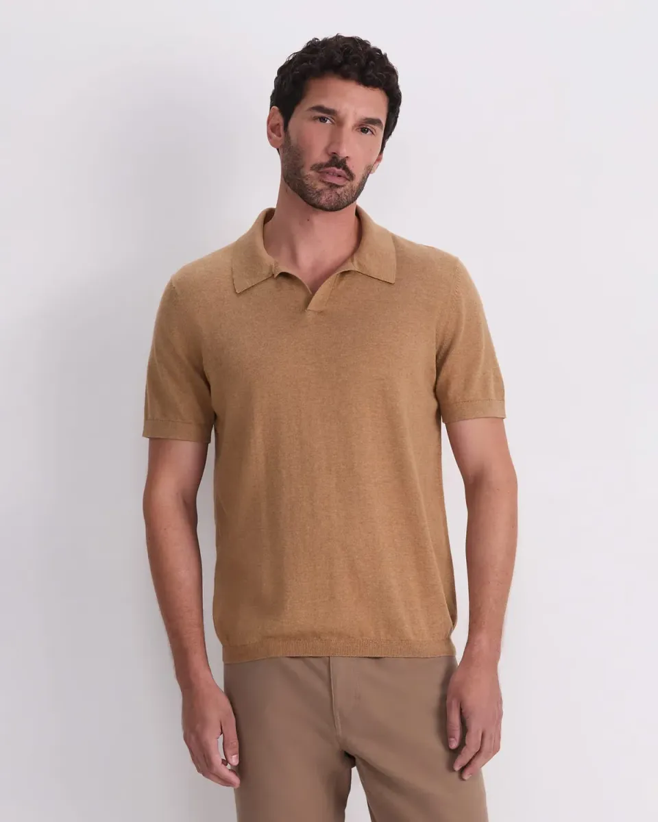 Sportscraft Ojas Knit Polo uomo cotone seta cashmere