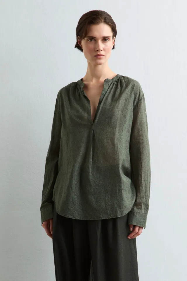 Massimo Alba Yvonne blusa forest night stampata