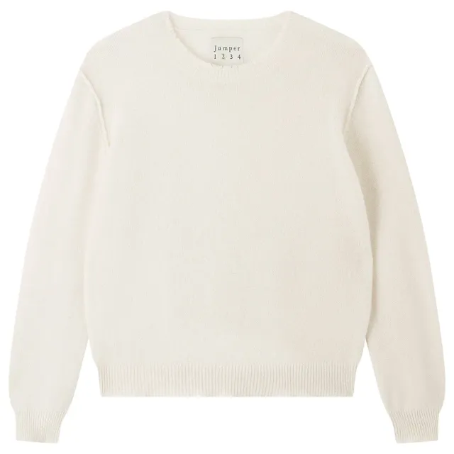 Jumper 1234 Distressed Crew maglione cashmere pietra puro