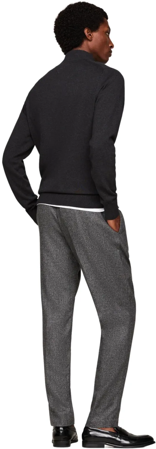 Tommy Hilfiger Mock Neck Regular Fit pullover zip uomo nero caldo