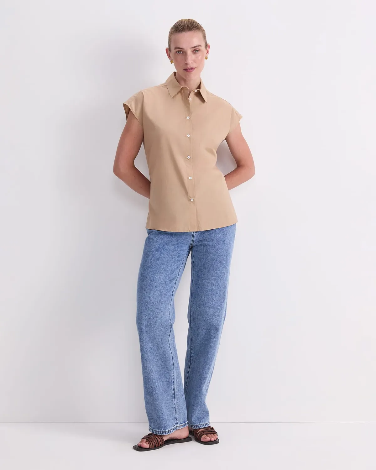 Sportscraft Mara camicia donna cotone smanicata
