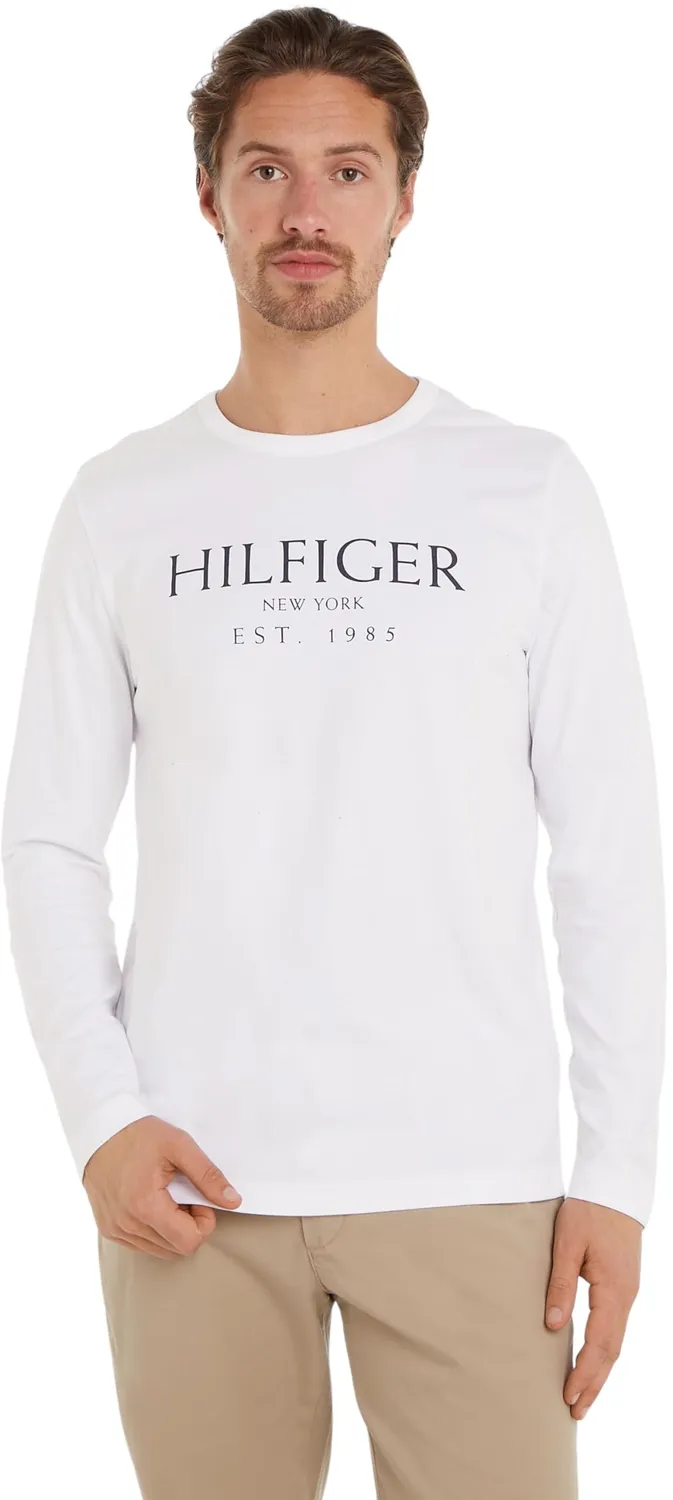 Tommy Hilfiger Girocollo Maglietta Maniche Lunghe Uomo Nera Cotone