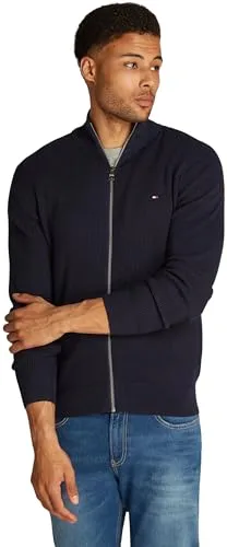 Tommy Hilfiger Refined Structure Zip Thru felpa uomo cotone bio