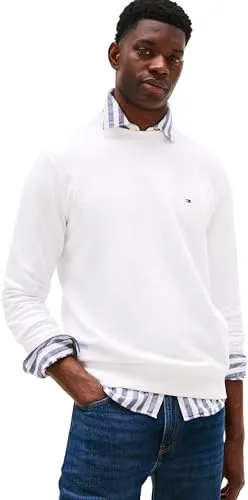 Tommy Hilfiger Essential Terry Crewneck felpa uomo bianca M