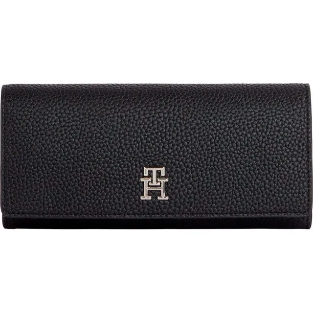 Tommy Hilfiger TH Emblem Large Flap portafoglio nero Black