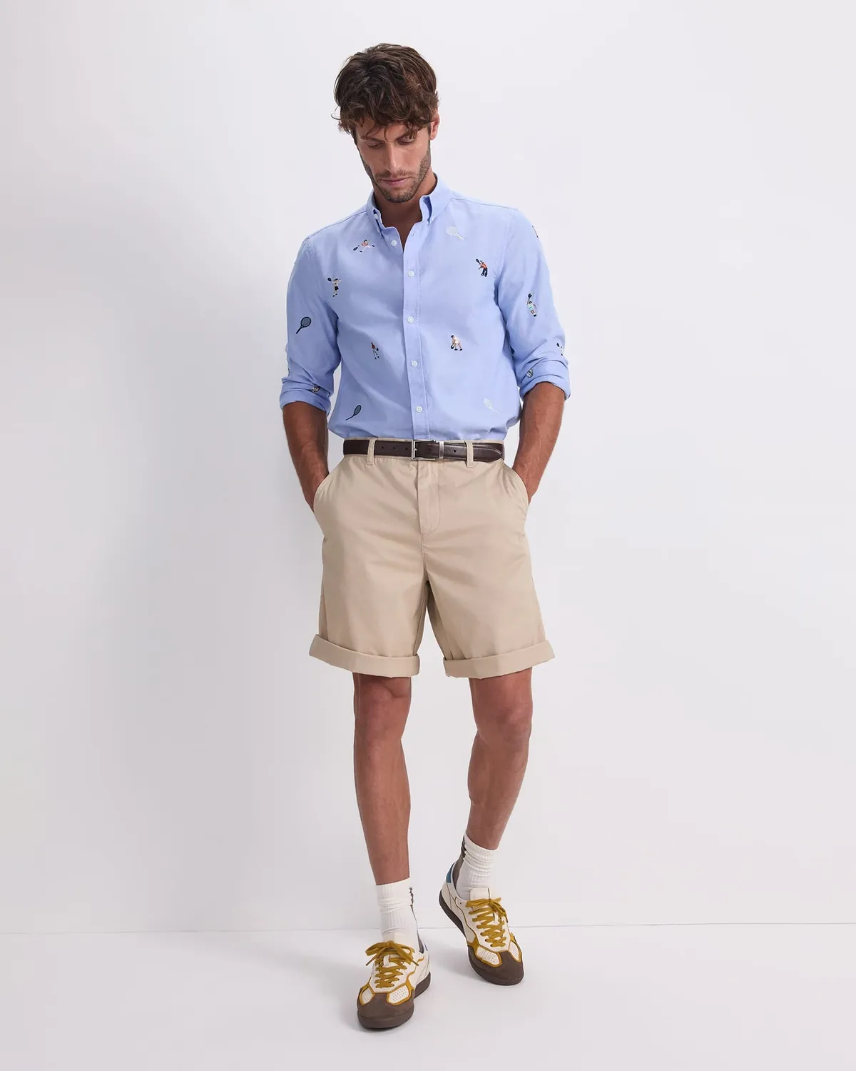 Sportscraft Oxford camicia uomo tennis ricamata cotone