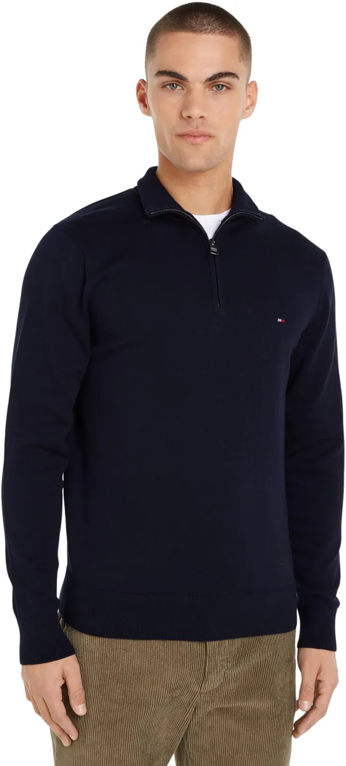Tommy Hilfiger Essential Cotton Mock Pullover Mezza Zip M